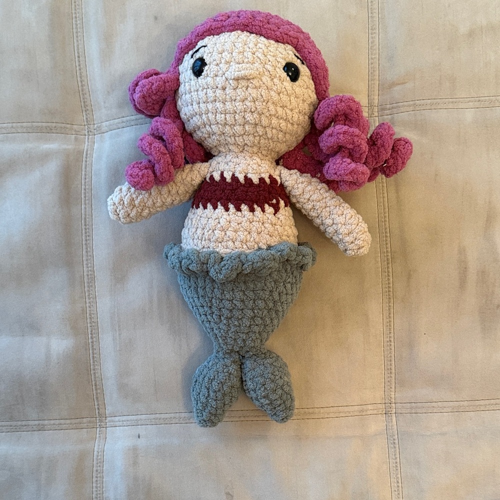 Handmade Crochet Mermaid Lovey Doll